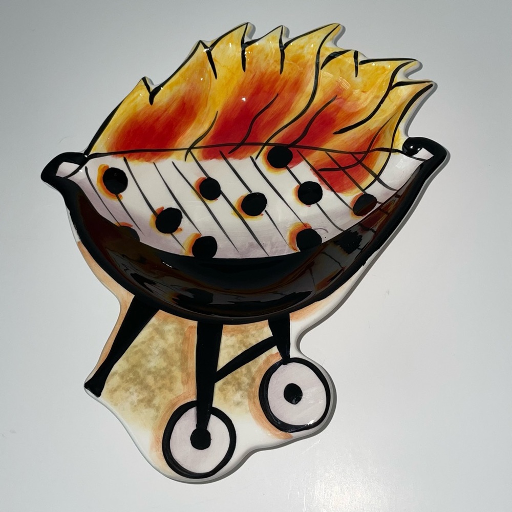Clay Art Flaming Charcoal BBQ Bowl/Serving Dish